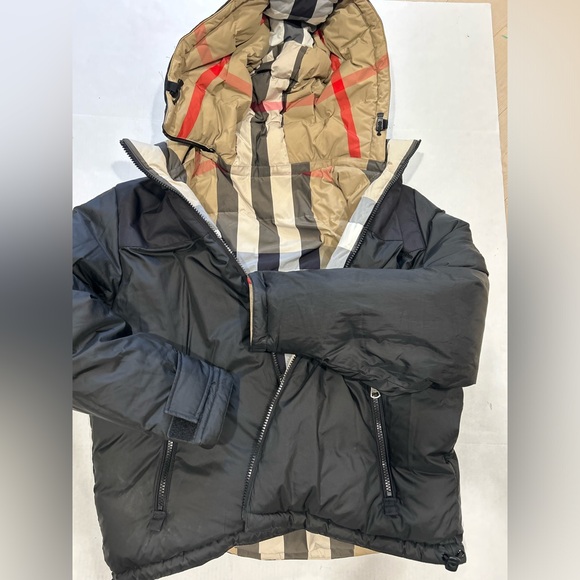 BURBERRY Men's Rutland Check Puffer Coat Size XL Archive Beige Black - Picture 5 of 5